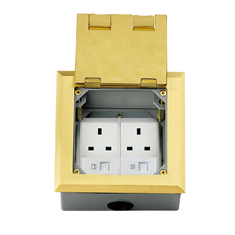 Opwaartse Clamshell Multi-Function Floor Socket 6 Module Kapasiteit